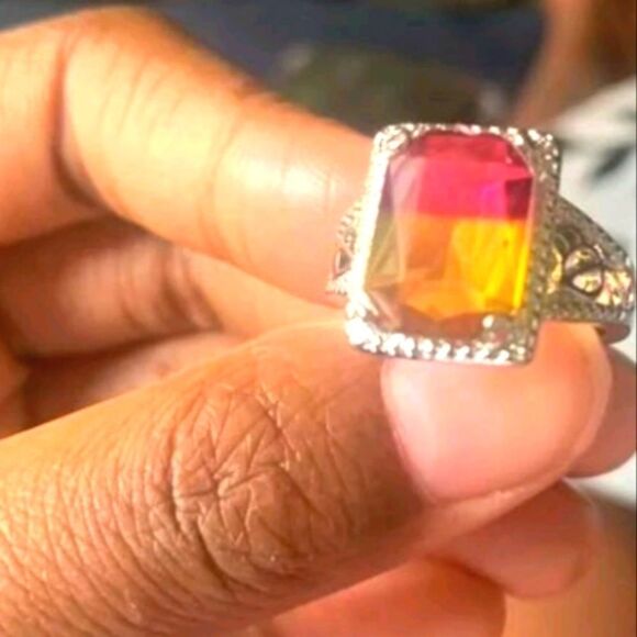 Emery ROSE Gemstone Decor Ring sz 10 - Picture 6 of 7